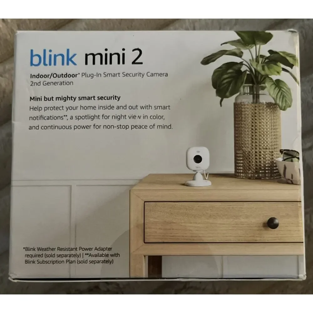NEW Blink Mini 2 Indoor and Outdoor Plug-in smart security camera HD night